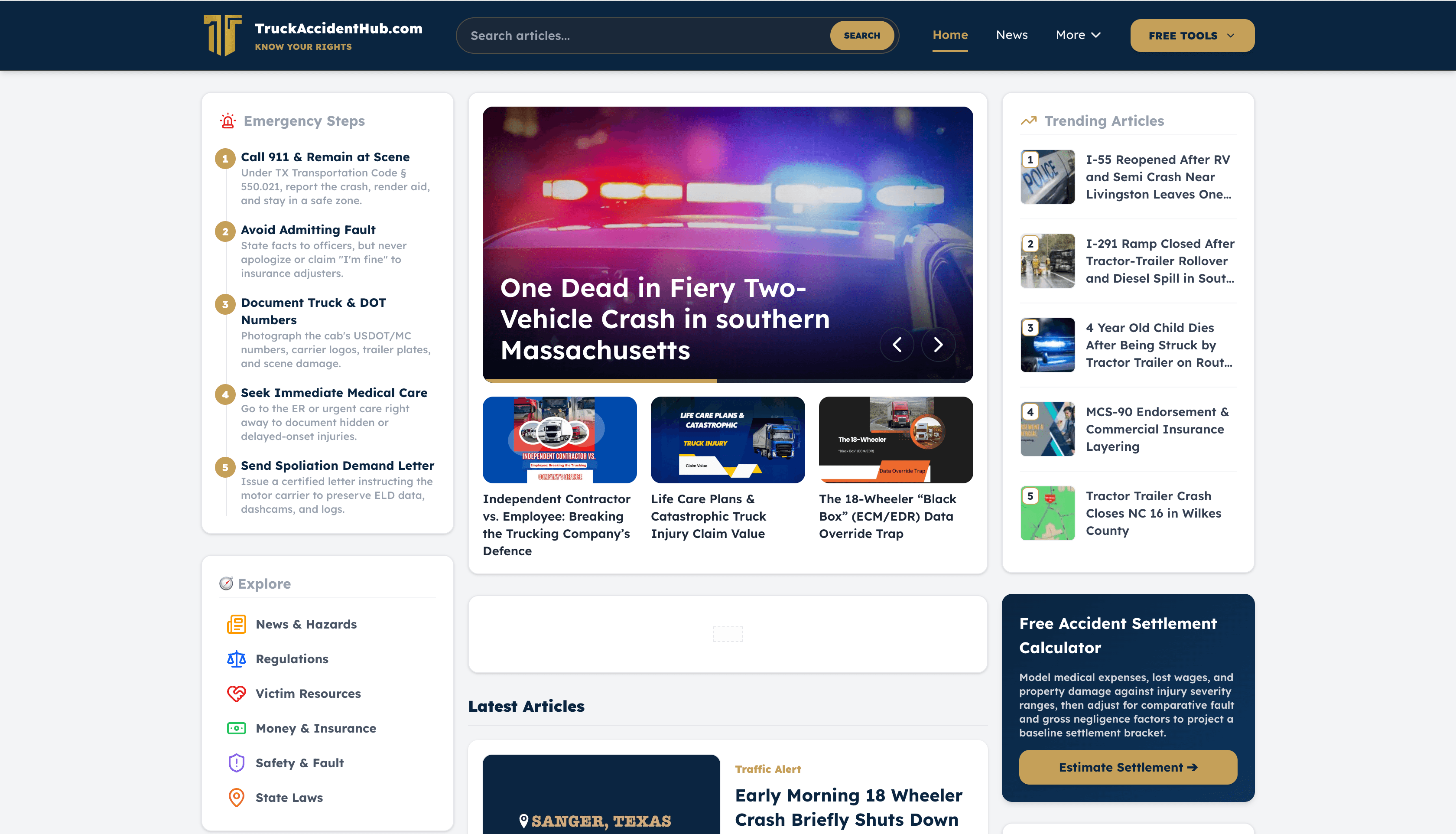 TruckAccidentHub - Legal Lead Generation & Traffic Intelligence Platform
